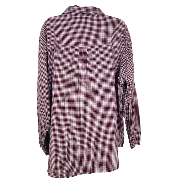 Cabin Creek Shirt Size 22W Long Sleeve Button Plaid Cotton Embroidered Flowers - Picture 2 of 8